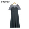 oldcolour夏季新款假两件拼接连衣裙女法式设计感裙子P22101297 商品缩略图2