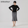 oldcolour2023春季新款黑色时尚修身褶皱设计长袖T恤女HO14023209 商品缩略图3
