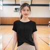 跃牌【瑜见伽人系列】夏季健身衣交叠下摆修身宽松圆领短袖女运动罩衫YT3106 商品缩略图4