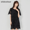 oldcolour2023夏新款黑色设计感小众蕾丝薄款短款连衣裙O22101260 商品缩略图3