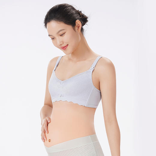 都市丽人内衣快乐妈咪孕哺文胸锁边蕾丝BC:薄文胸3/4杯三排扣无钢圈LBT2R1 商品图2