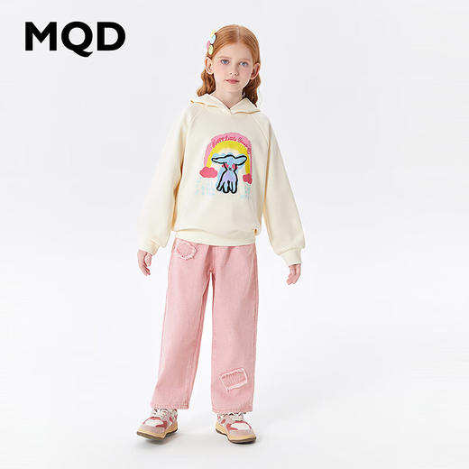 【MQD】童装女大童春新款学院风卡通休闲百搭连帽卫衣 商品图3