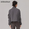 oldcolour2023春季新款灰色直筒立领运动休闲短款外套女O12041265 商品缩略图4