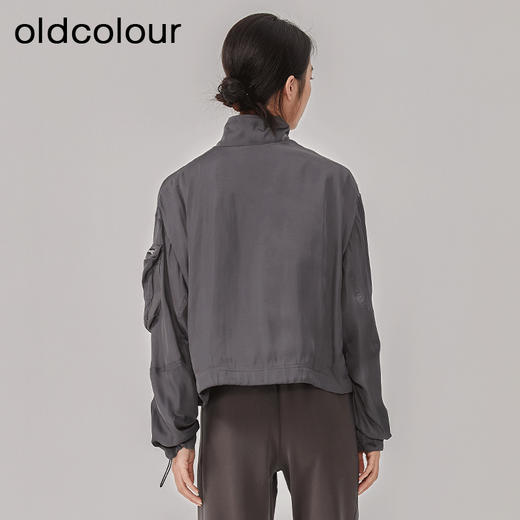 oldcolour2023春季新款灰色直筒立领运动休闲短款外套女O12041265 商品图4