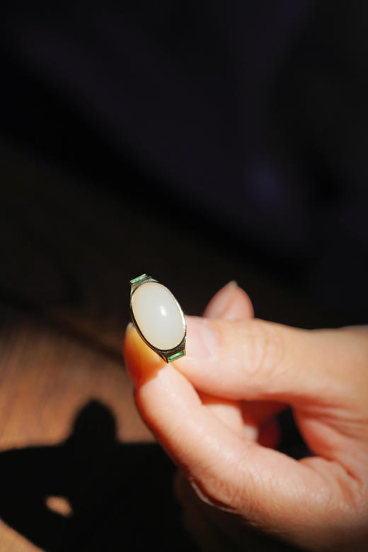 籽料和田玉｜祖母绿戒指 商品图7