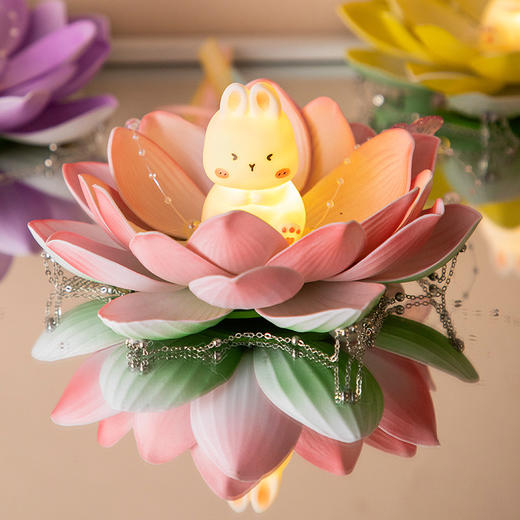 中秋节荷花灯材料包diy手提发光古风兔子莲花灯笼儿童手工花灯 商品图1