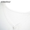 oldcolour夏季新款洋气百搭韩版V领短袖T恤女修身针织GP21052753 商品缩略图2