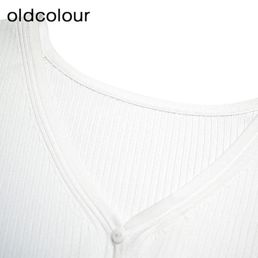 oldcolour夏季新款洋气百搭韩版V领短袖T恤女修身针织GP21052753 商品图2