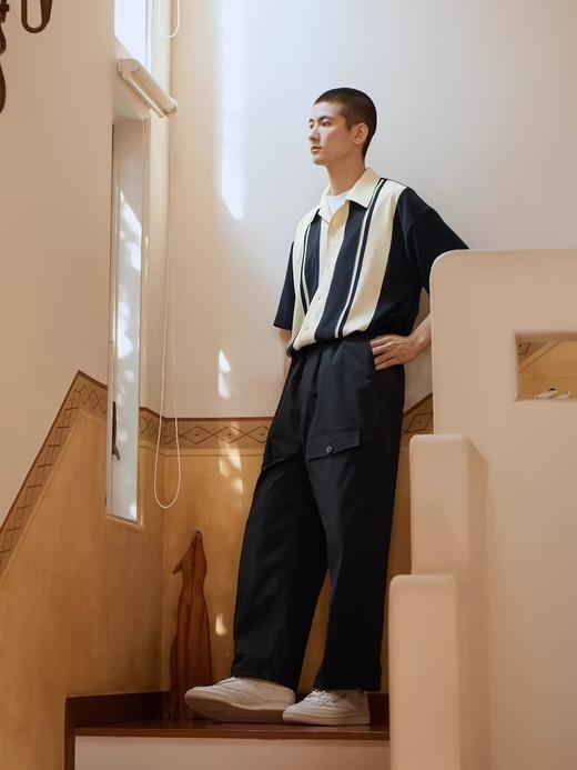 Evistub/E-3XCS06/古巴领刺绣廓形短袖衬衫 商品图1