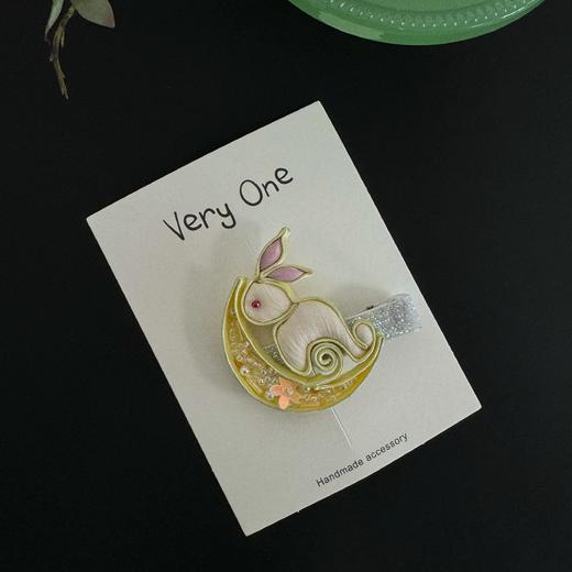 very one 中秋国风盘扣发夹 玉兔奔月 丹桂飘香 商品图2