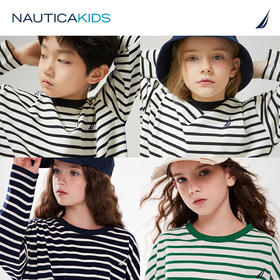【春上新】8楼诺帝卡NAUTICA童装男童女童长袖条纹T恤春秋季薄款卫衣美式复古 吊牌价249元 活动价125元