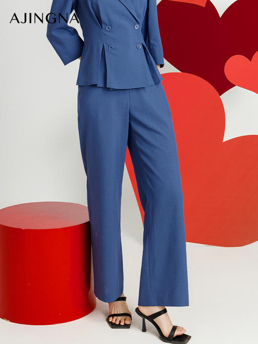 【商场同款】阿菁娜2024秋季新款经典直筒西装裤A29Q110033 商品图3