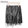 oldcolour亮片短裙冬季新款黑色复古高腰包臀半身裙女O41061154 商品缩略图0
