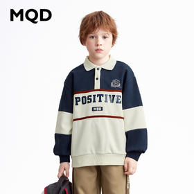 【MQD】童装男童撞色半开襟卫衣春装新款儿童学院风韩版上衣