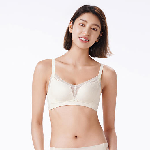 都市丽人内衣自然舒适常规文胸蕾丝薄文胸3/4杯三排扣无钢圈LBT2T8 商品图1