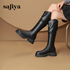 Safiya/索菲娅2024冬 小个子增高厚底粗跟不过膝显瘦高筒骑士靴  SF44117018 商品缩略图0