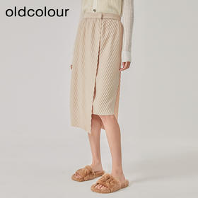 oldcolour2023春新款米色复古直筒简约休闲时尚半身裙女O12063260
