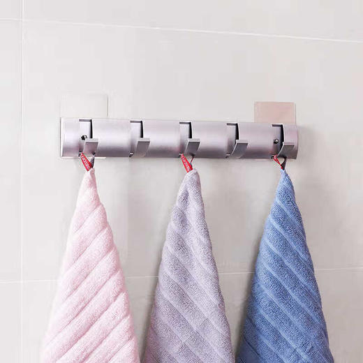 奇丽屋无铝伦比隐藏式五钩架浴室卧室门后帽子毛巾免打孔 商品图3