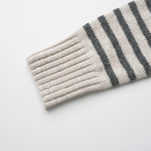 ROMI STUDIO“法式优雅”意大利6s绵羊毛混纺针织条纹毛衫 432T9132 商品图3