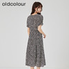 oldcolour2023夏新款法式气质高腰显瘦泡泡袖碎花连衣裙O22101405 商品缩略图4