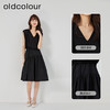 oldcolour2023夏季新款纯色气质高级无袖V领收腰连衣裙O22104445 商品缩略图1