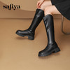 Safiya/索菲娅2024冬 小个子增高厚底粗跟不过膝显瘦高筒骑士靴  SF44117018 商品缩略图2