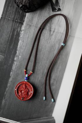 【青山特惠】小叶紫檀【黄财神-转运乾坤】吊坠s26