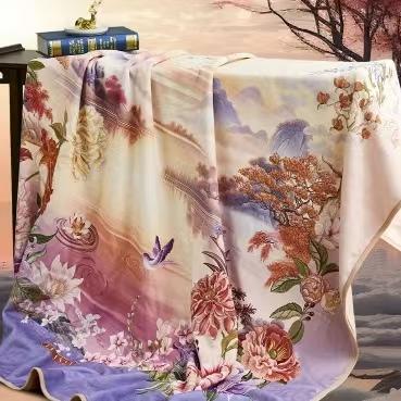 【6F】富安娜国绣独幅床单四件\国色系列·山海同辉 橙色 商品图1