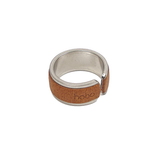 hobo BRASS RING with COW LEATHER 黄铜牛皮合成戒指 商品图1