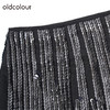 oldcolour亮片短裙冬季新款黑色复古高腰包臀半身裙女O41061154 商品缩略图3