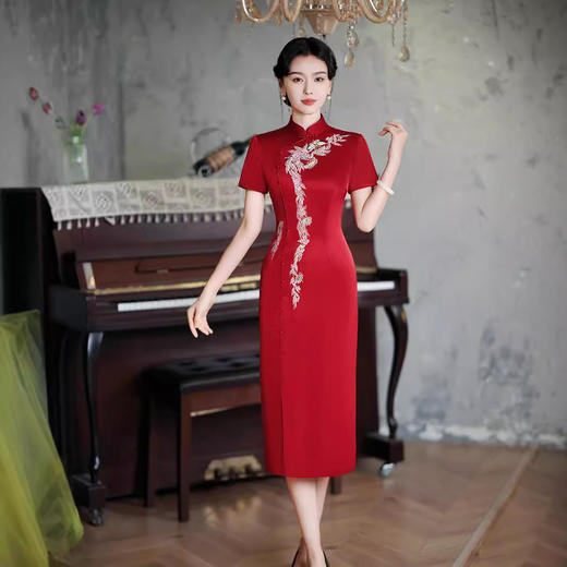 MYF 627改良旗袍高端礼服显瘦优雅连衣裙 商品图2