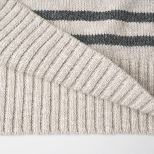 ROMI STUDIO“法式优雅”意大利6s绵羊毛混纺针织条纹毛衫 432T9132 商品图4