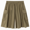 步履不停/4C45045C/阔腿大口袋卡其色短裙裤五分裙裤 商品缩略图4