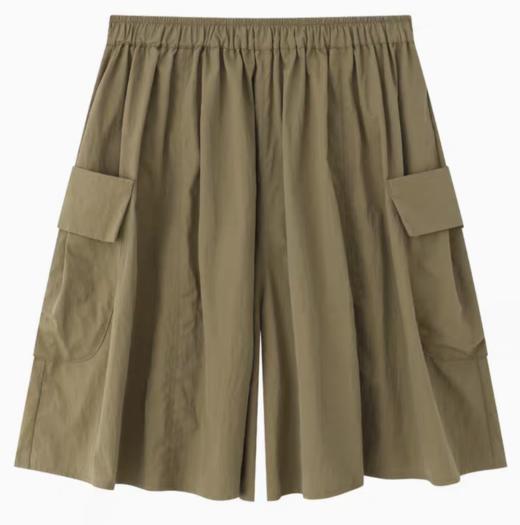 步履不停/4C45045C/阔腿大口袋卡其色短裙裤五分裙裤 商品图4