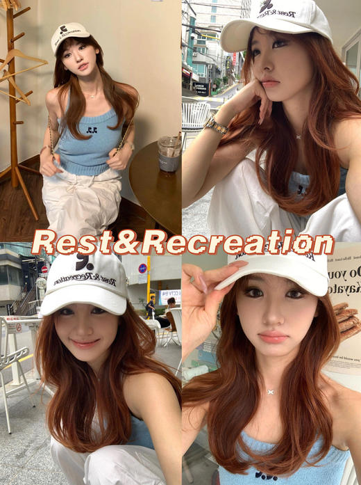 正品！立省💰大几百！国内外众多明星同款【韩国小众品牌Rest&recreation鸭舌帽/空顶帽、Rr字母logo发夹、GS发圈发绳】活力十足！甜美辣妹必备 ✅帽子设计不乱发型，巨显脸小，透气不闷 商品图0