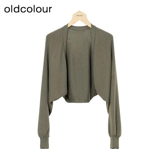 oldcolour秋季新款V领显瘦时尚灯笼袖针织连衣裙女P381401A1 商品图3