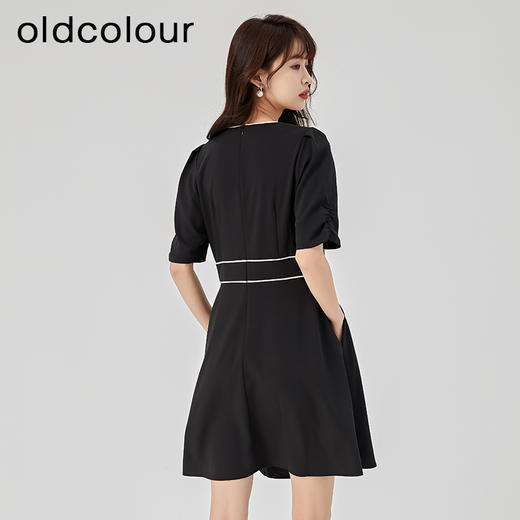 oldcolour2023夏季新款法式优雅小个子高腰短款连衣裙O22101456 商品图4