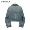 oldcolour秋季新款时尚复古水洗翻领短款牛仔外套女P320413A1 商品缩略图1