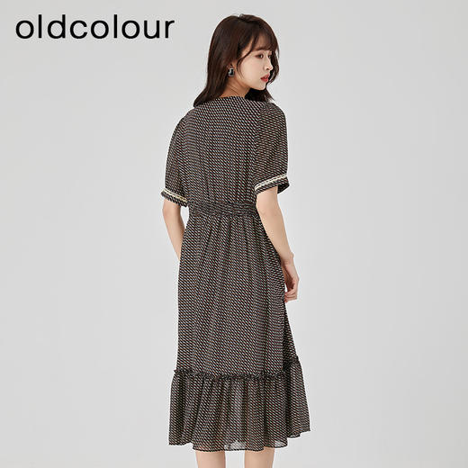 oldcolour2023夏季新款法式复古浪漫娃娃领波点连衣裙GO21101772 商品图4
