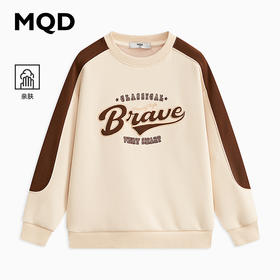 【MQD】童装儿童春新款学院风复古撞色字母休闲圆领卫衣9641W0681