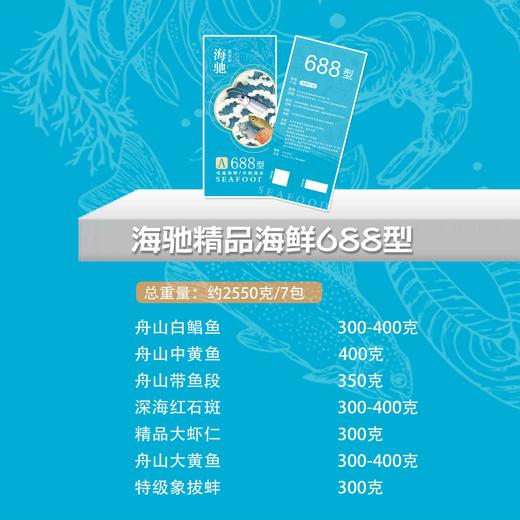 【直送到家】海驰精品海鲜 688型礼盒到家 约7包 2.55kg 深海捕捞 新鲜安全到家 商品图2