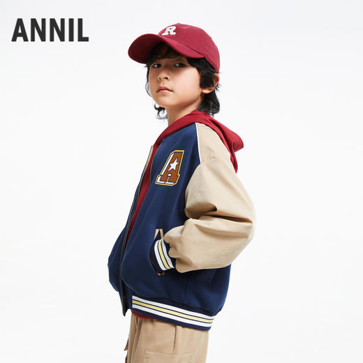男童运动风棒球保暖外套服安奈儿童装实体店同款AB435523 商品图2