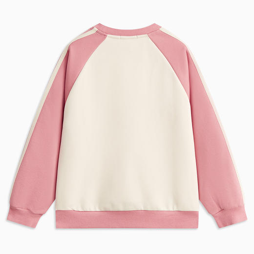 【MQD】童装女大童春新款学院风休闲亲肤运动撞色宽松圆领卫衣 商品图3