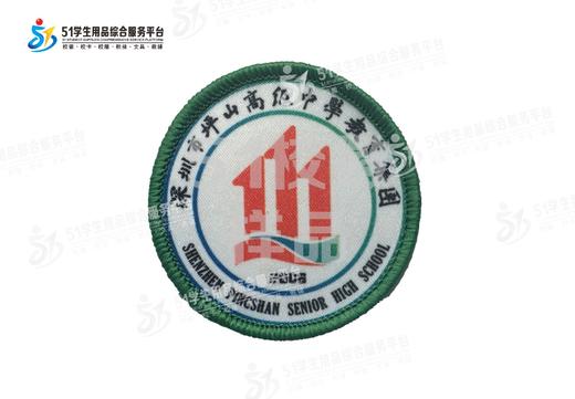 通版深圳市坪山高级中学教育集团男女生蓝绿色包边校徽缝烫现货51 商品图1