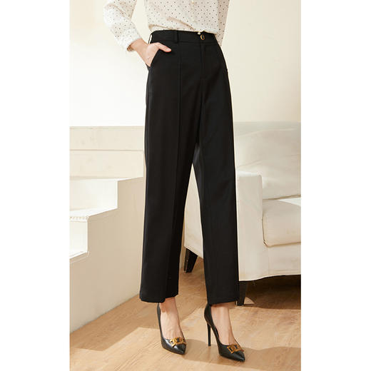 乔万尼休闲裤简约显瘦百搭直筒裤秋季新款EM3F342 商品图2