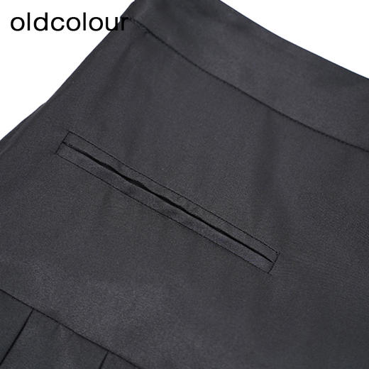 oldcolour黑色百褶裙秋季新款气质高腰显瘦百搭半身裙GO31063885 商品图3