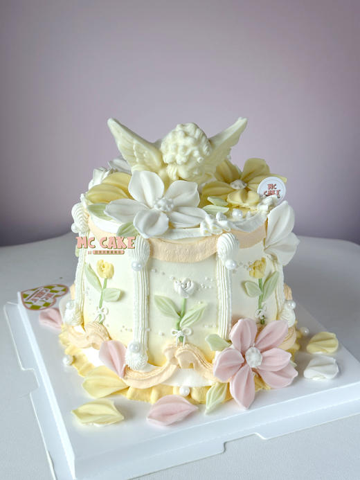 天使小碎花|翻糖仿刮刀花装饰蛋糕 商品图1