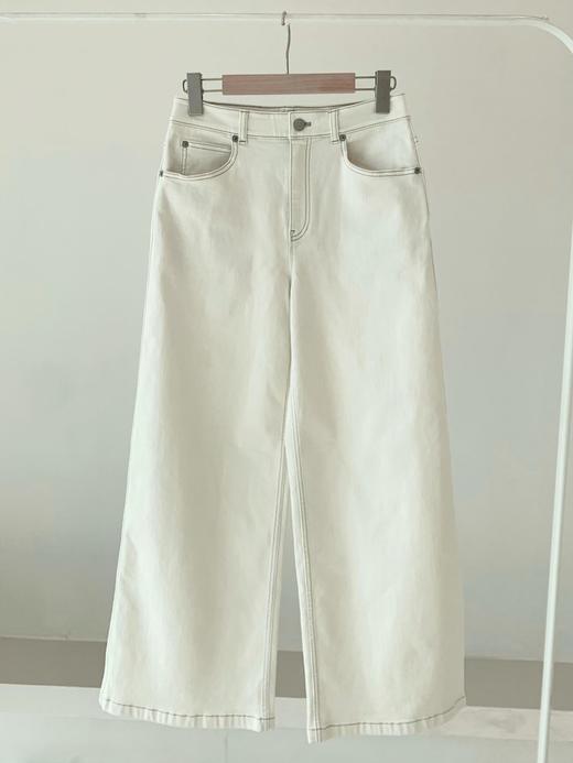 超弹斜纹阔腿牛仔裤 土壤牛仔系列宽松阔腿裤 欧洲进口环保牛仔 高腰深裆微及地版型 修饰各种腿型 原浆本白色 百搭不挑人 商品图8