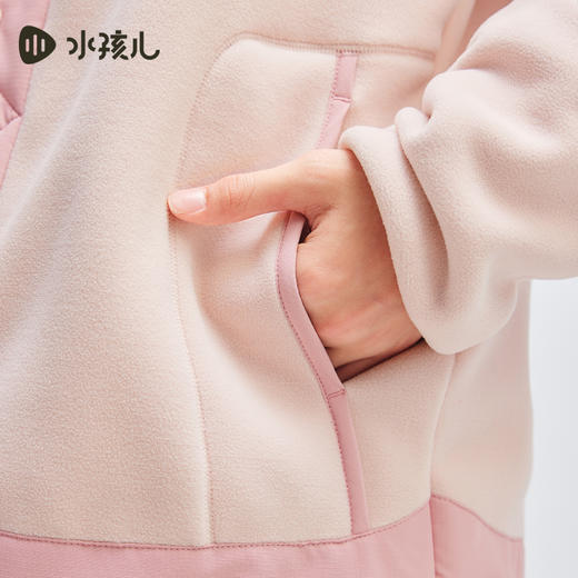 水孩儿童装2024秋冬新款儿童抓绒针织外套男童加绒保暖女童纯色厚上衣 商品图5