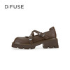D:FUSE迪芙斯2024年秋季新款时尚圆头鞋甜酷交叉带玛丽珍单鞋增高厚底鞋DF43111368 商品缩略图3
